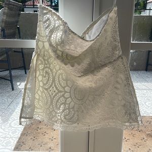 White lace off shoulder Top